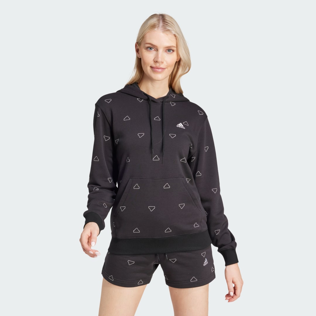 Суитчър adidas Performance Essentials Monogram French Terry Graphic Hoodie Черно | IV6111, 0
