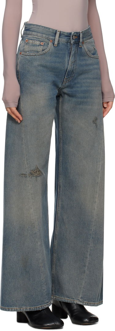 Дънки Maison Margiela MM6 Maison Margiela Distressed Wide-Leg Jeans Синьо | S52LA0238 M30017, 1