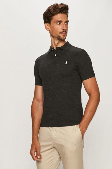 Поло тениска Polo by Ralph Lauren Custom Fit Polo Черно | 710536856031, 0