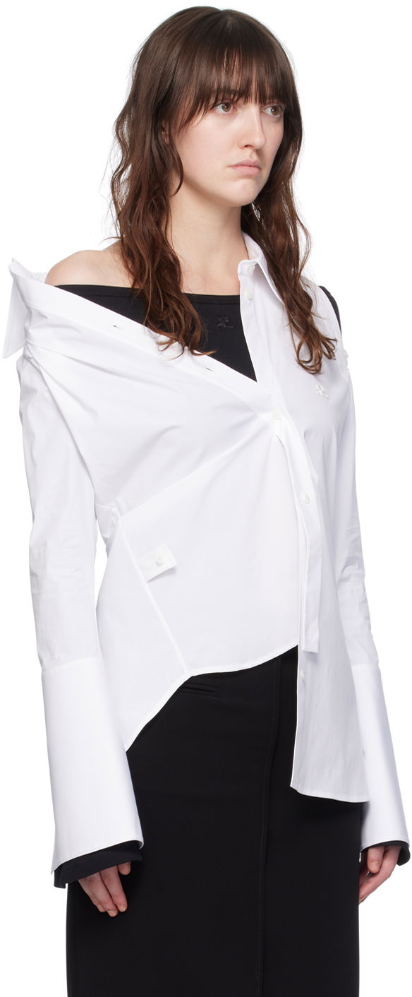 Риза Courrèges Modular Off Shoulder Shirt Бяло | 224CCH056CO0121, 1