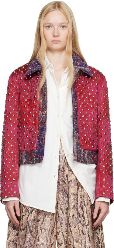 Яке Dries Van Noten Dries Van Noten Embellished Cropped Jacket Розово | 251-010519-1544, 0