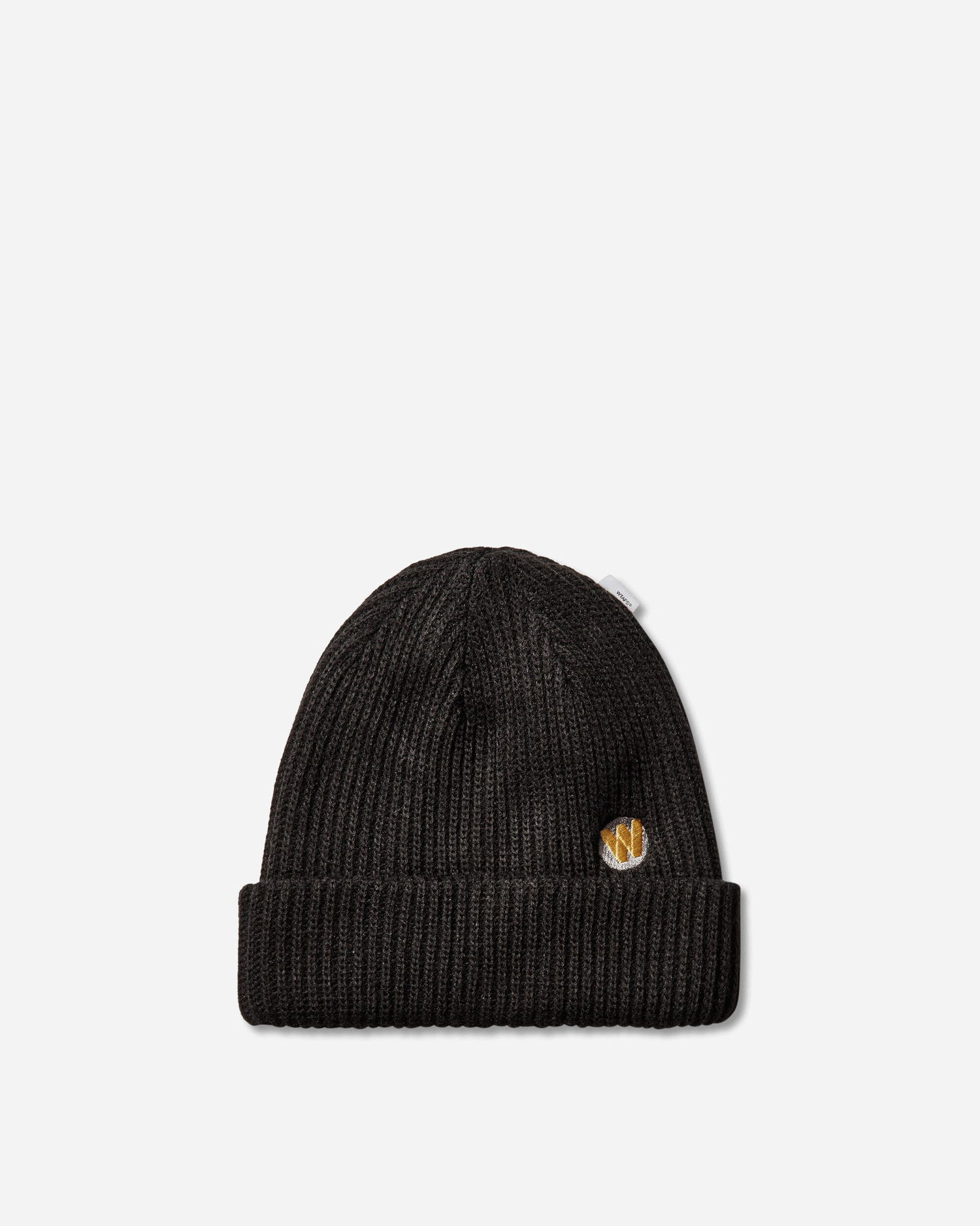 Шапка WTAPS FLP Ribbed Beanie with Logo Patch Черно | 252MADT-HT04 BLACK, 0