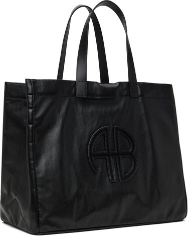 Голяма пазарска чанта Anine Bing Large Leather Tote Bag Черно | A-13-2148-005, 4