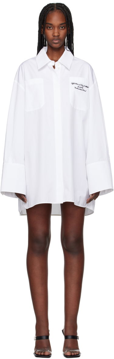 Риза Off-White Off-White Poplin Roxy Shirt Dress Бяло | OWDG009S25FAB0010110, 0