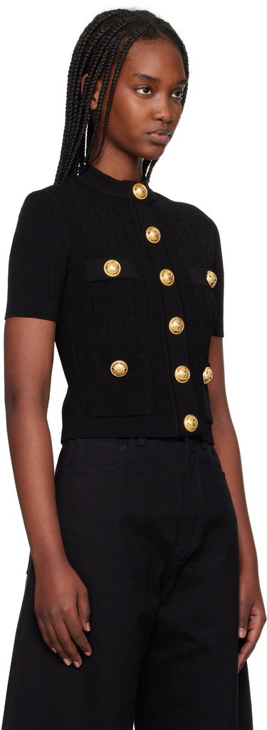Пуловер Balmain Balmain 4-Pocket Knitted Cardigan Розово | EF1KL023KB07, 4