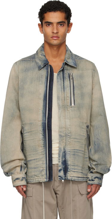 Яке Rick Owens DRKSHDW Concordians Concealed Zipfront Denim Jacket Синьо | DU02E7775 DMP, 0