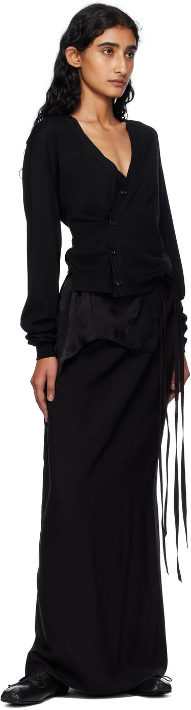 Пуловер Ann Demeulemeester Ann Demeulemeester Zofia Asymmetric Spliced Cardigan Черно | 2510-W-KN18-KN056-099, 3
