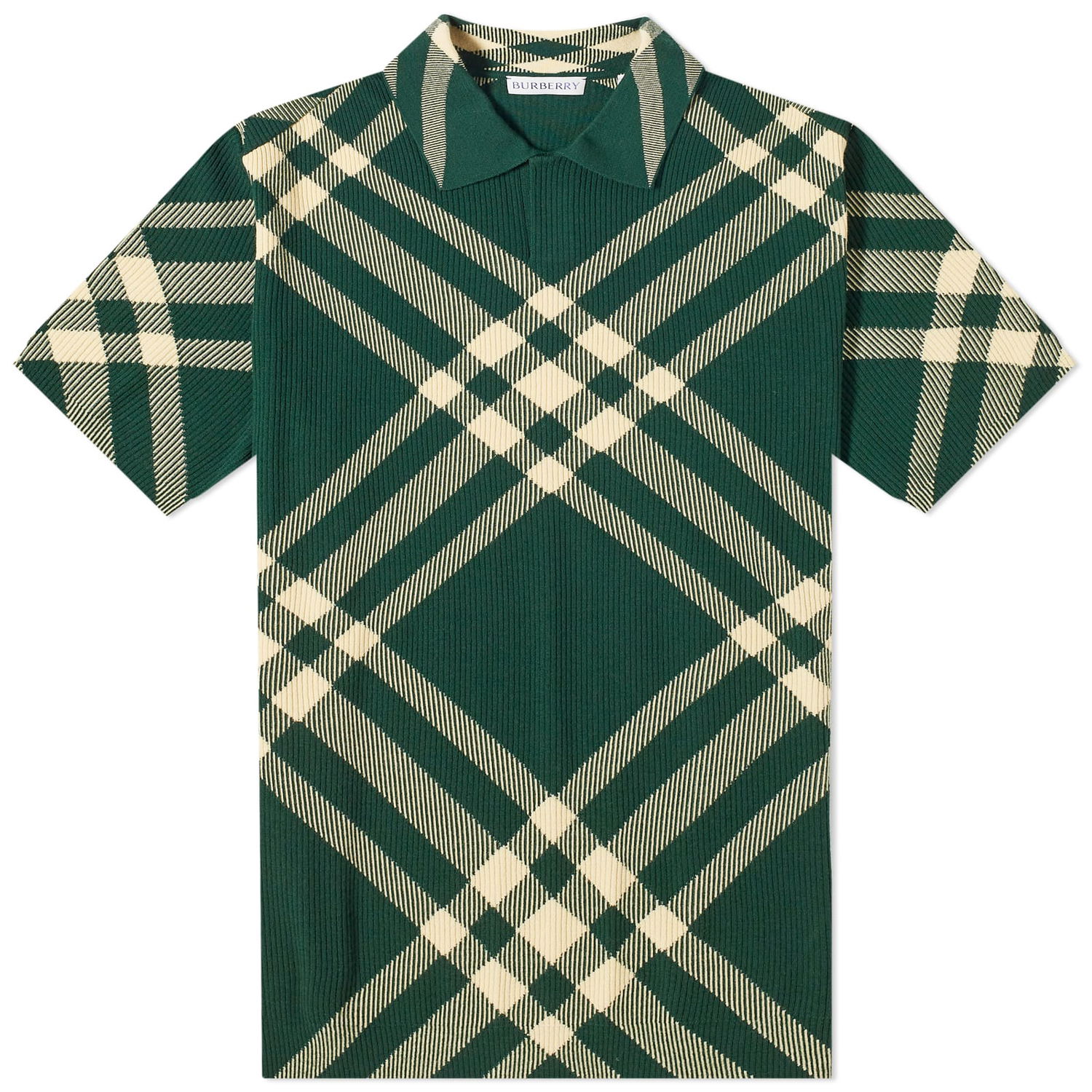 Поло тениска Burberry Knitted Check Polo Зелено | 8081092-B8724, 0