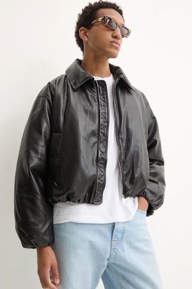 Яке бомбър Nanushka Oversized Faux Leather Bomber Jacket Черно | NM24PFJK00199, 0
