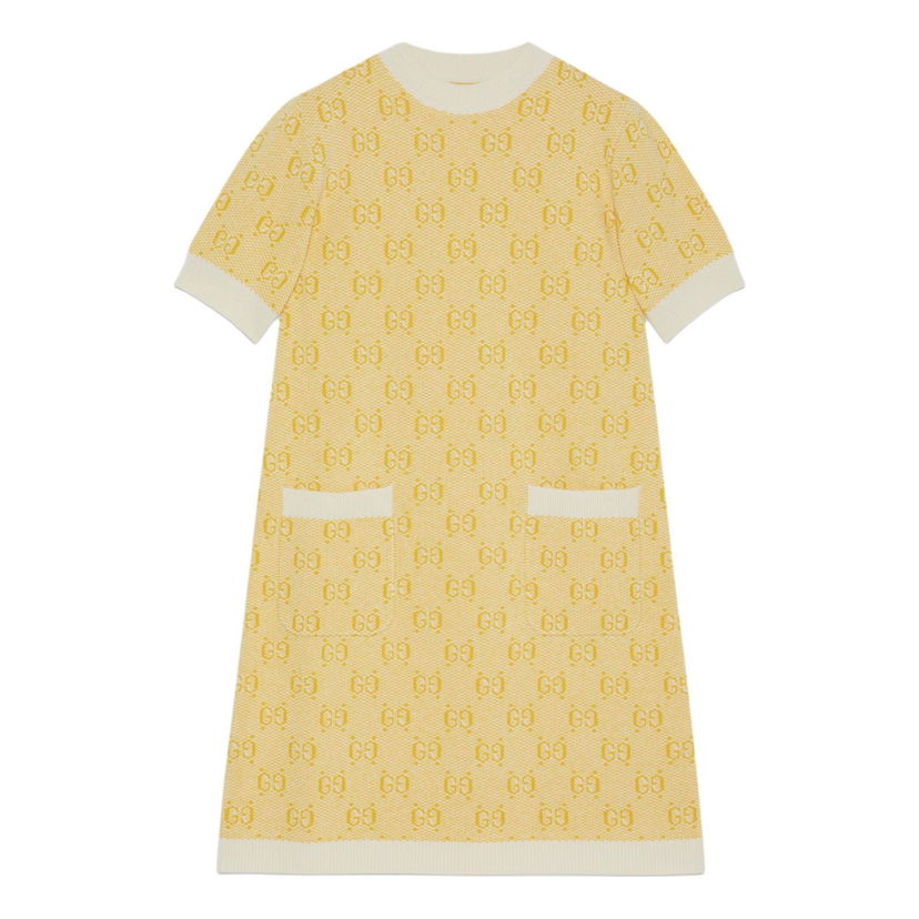 Pокля Gucci GG Wool Jacquard Dress Жълто | 773633-XKDK5-7218