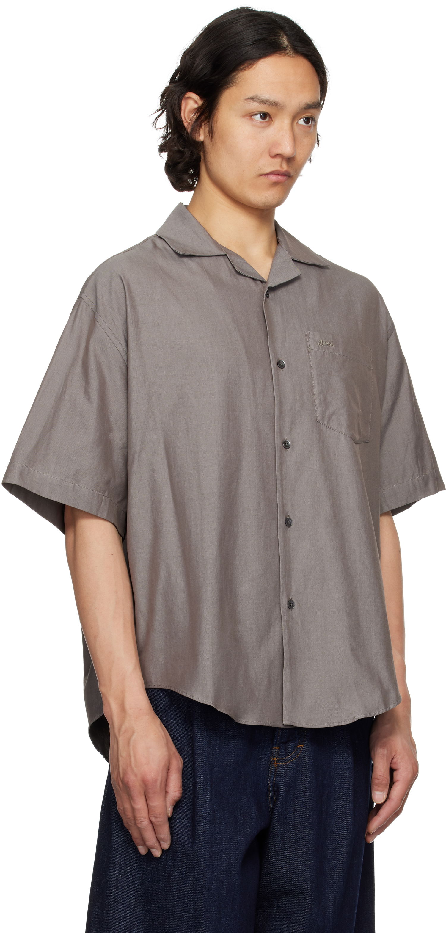 Риза AMI AMI Paris Cotton Boxy Shirt Сиво | HSH236.CO0099, 1