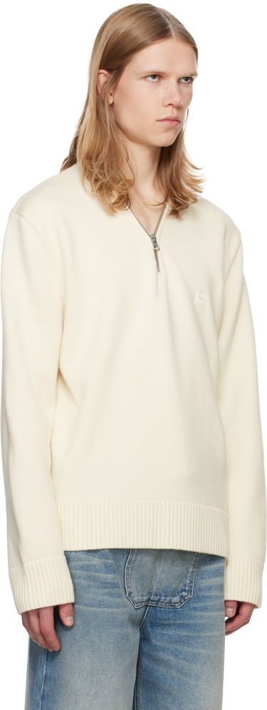 Пуловер Courrèges Zipped Wool Sweater Бяло | 324MPU179FI0036, 1