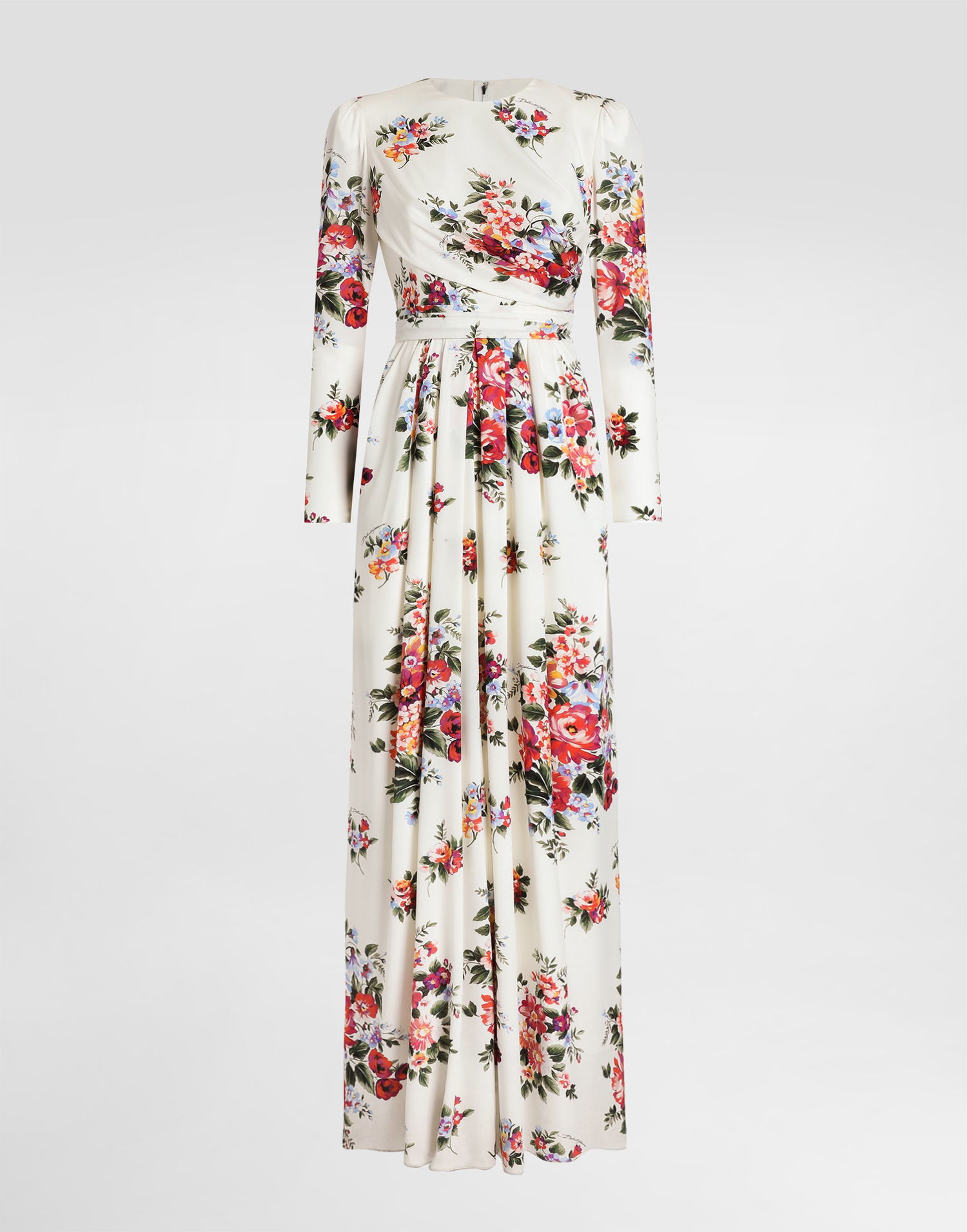 Pокля Dolce & Gabbana Flower Bouquet-print Charmeuse Dress Многоцветен | F610LTFSA8PHA5ZO, 0