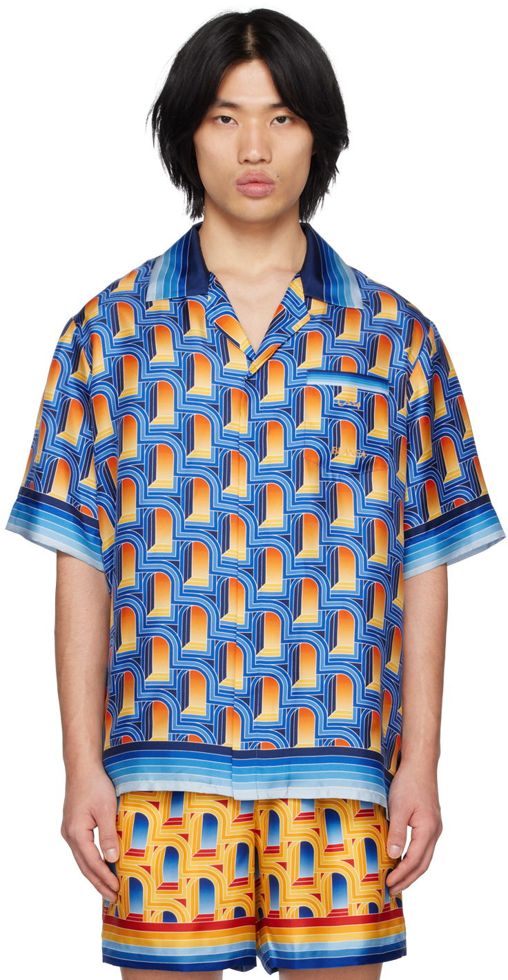 Риза Casablanca 'L'Arche de Nuit' Shirt Многоцветен | MS23-SH-003-09 SILK TWILL L'ARCH, 0