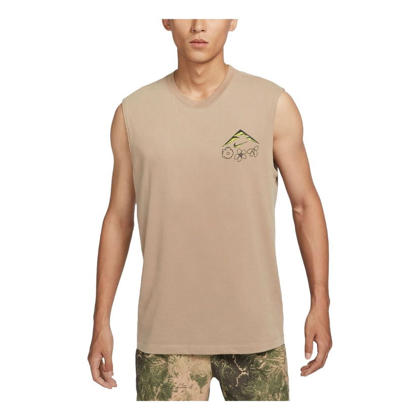 Потник Nike Dri-FIT Graphic Running Tank Top Бежово | FZ8053-247