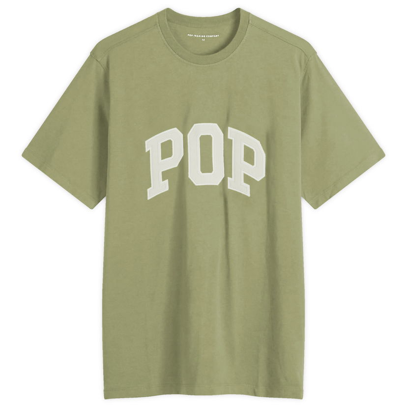 Тениски и потници Pop Trading Company T-Shirt Arch Logo Large Зелено | POPAW24-02-016