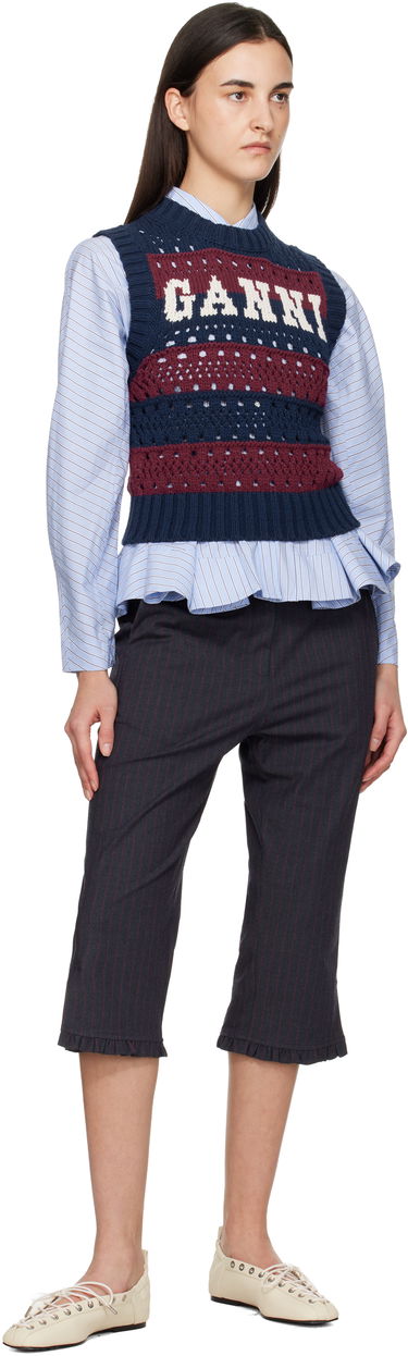 Жилетка GANNI GANNI Cotton Mixed Stripe Vest Многоцветен | K2568, 3