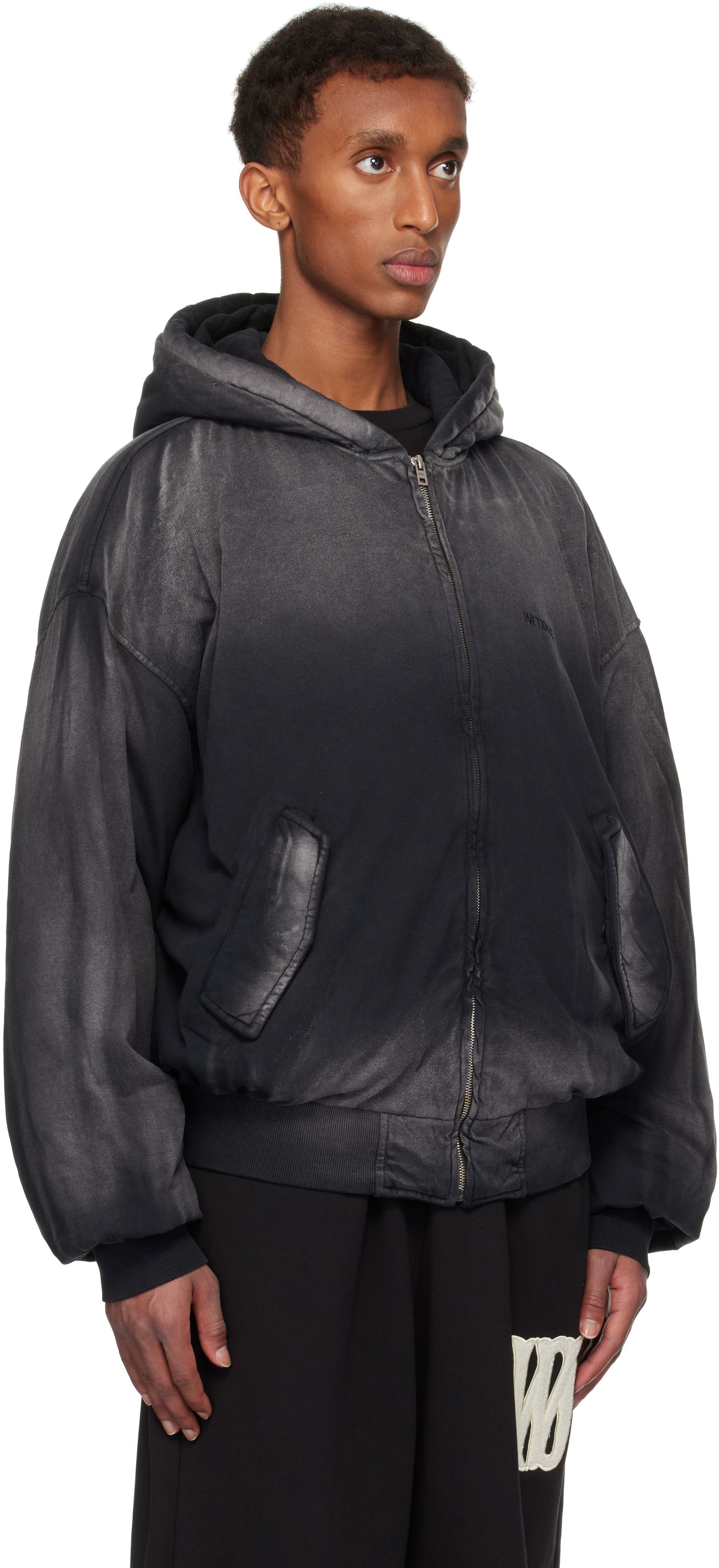 Яке бомбър We11done We11done Bomber Zip-Up Hoodie Черно | WD-TJ3-24-836-U-BK, 1
