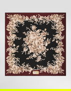 Dolce & Gabbana 90x90 Floral Print Silk Twill Scarf
