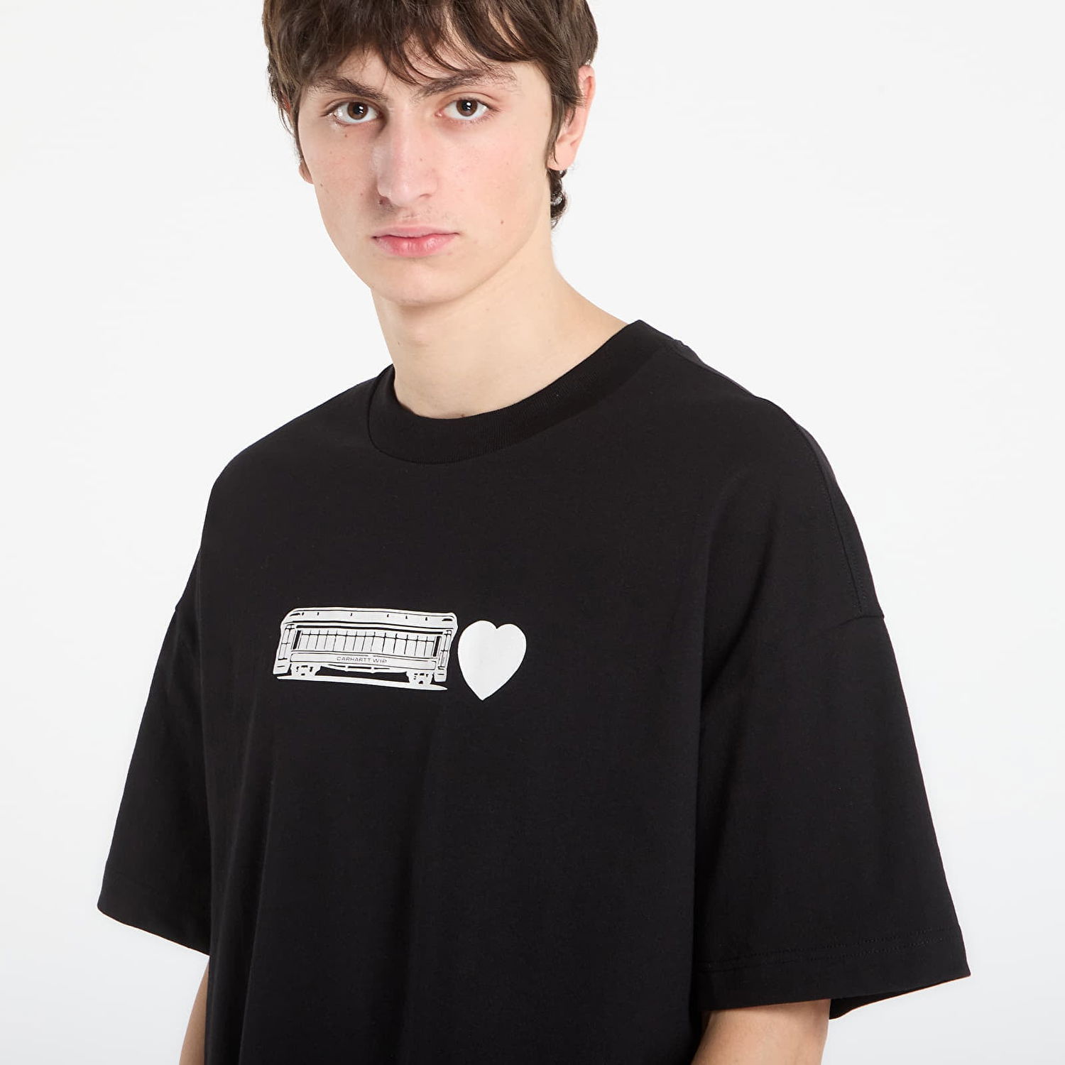 Тениска Carhartt WIP Oversized Short Sleeve Graphic T-Shirt Deconstructed Label Черно | I036008.89XX, 1