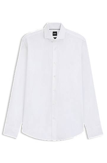 Regular-fit shirt in stretch-cotton twill
