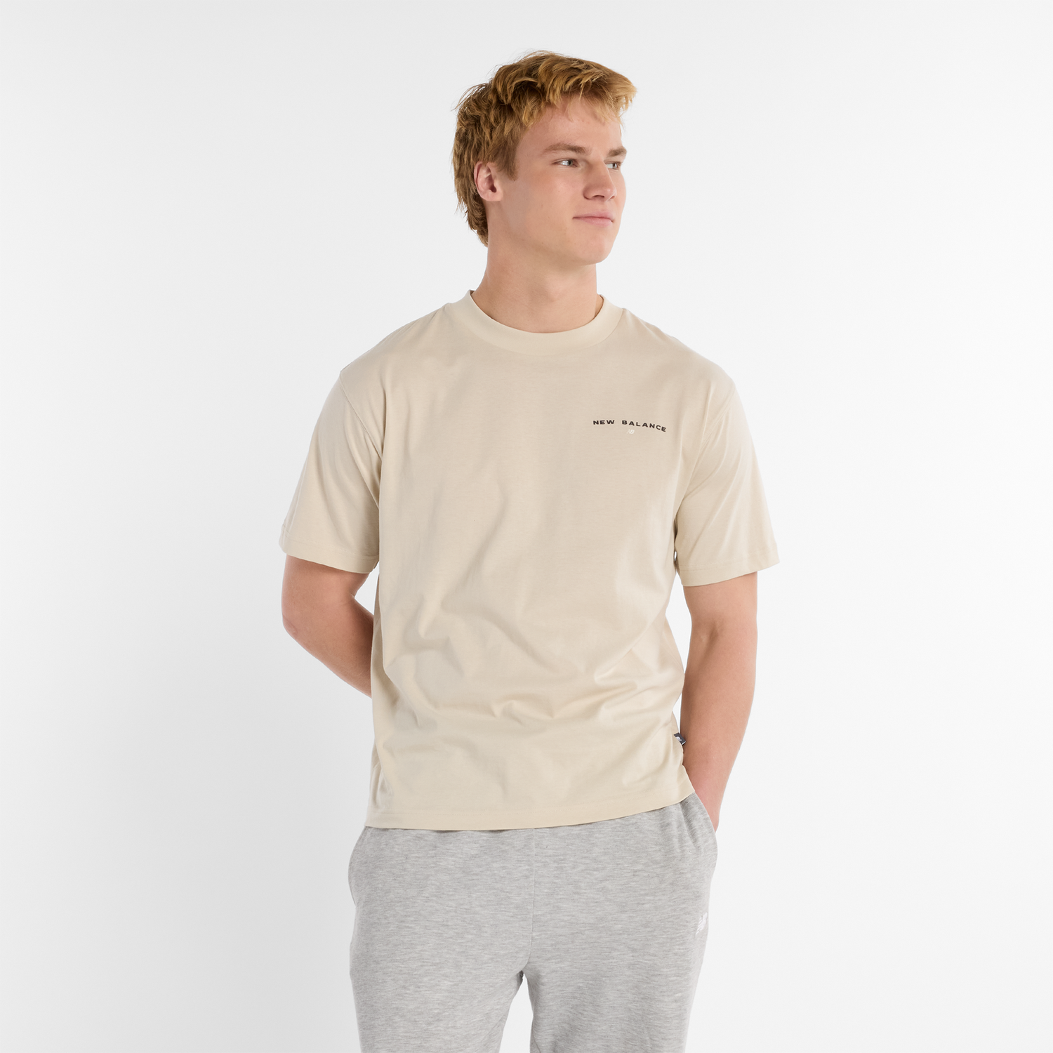 Тениска New Balance Men's T-Shirt MT51507 Бежово | NBMT51507TWF, 0