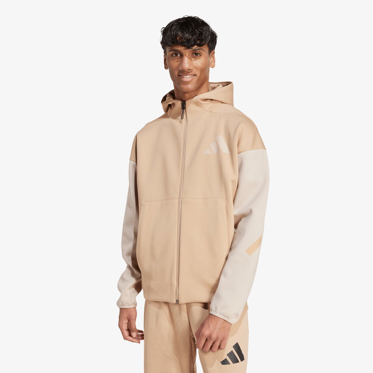 Суитчър adidas Originals Z.N.E. Full-Zip Hoodie Бежово | JY4833, 1