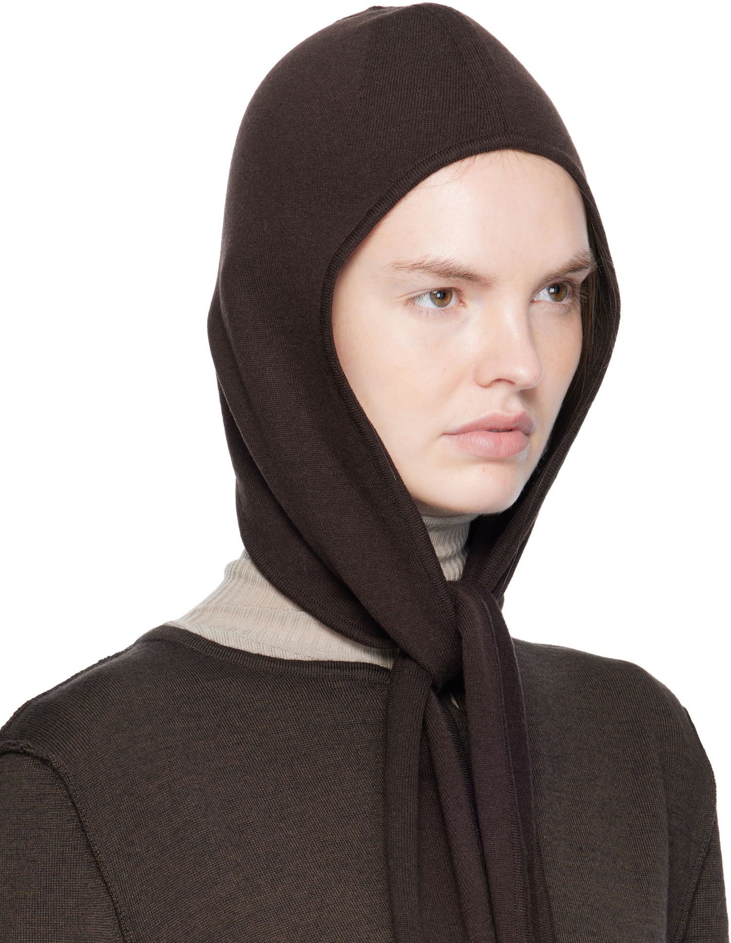 Шапка LEMAIRE Lemaire Fine Wool Head Scarf Beanie Кафяво | AC1229 LK1045, 1