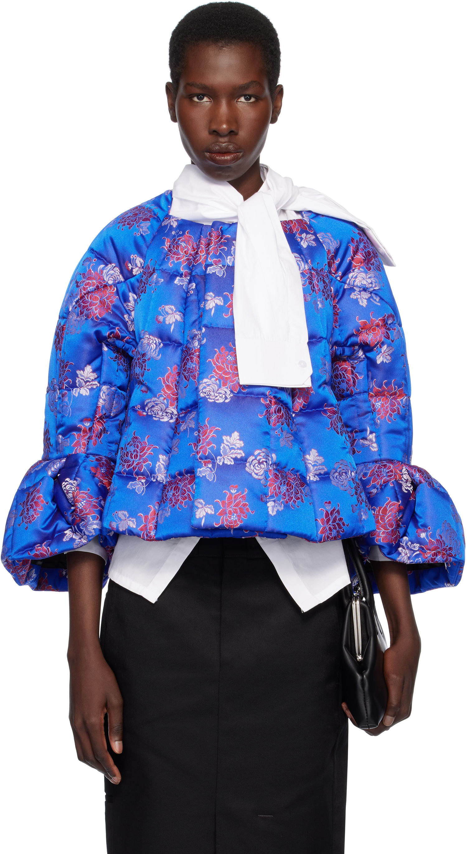 Пухо яке Comme des Garçons Comme des Garçons Jacquard Quilted Cropped Jacket Синьо | GO-J033-051-1, 0