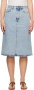 Five-Pocket Denim Midi Skirt