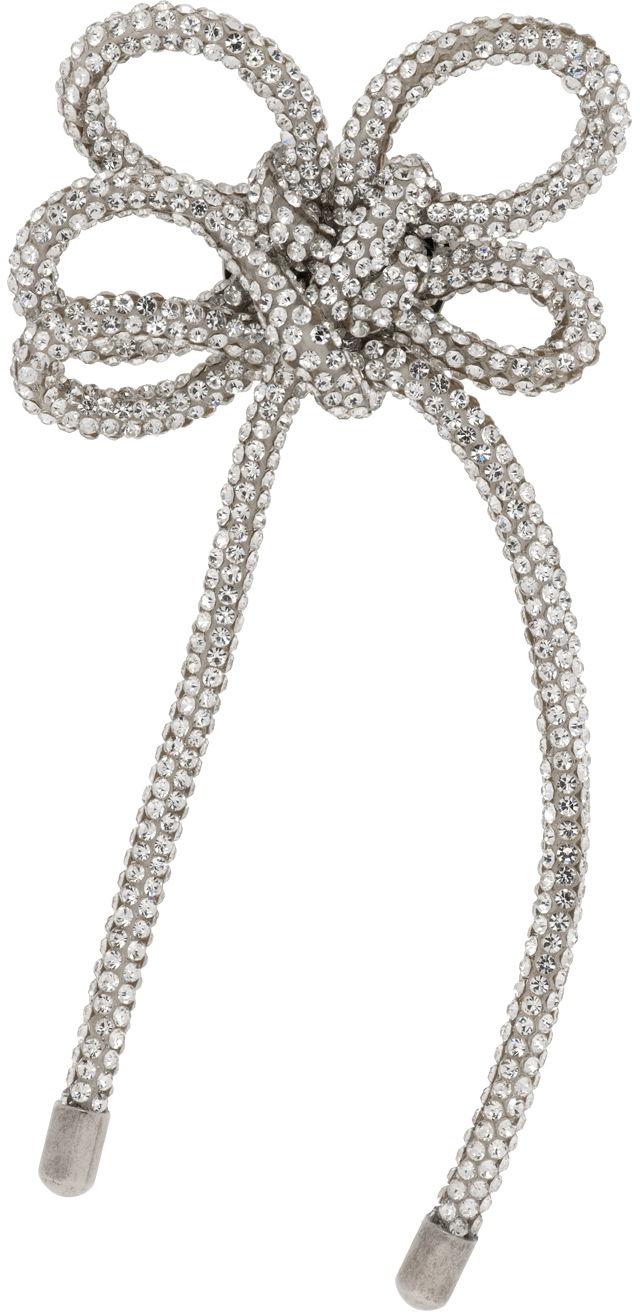 Обеци Acne Studios Crystal Cord Single Clip-On Earring Сиво | C50427-, 0