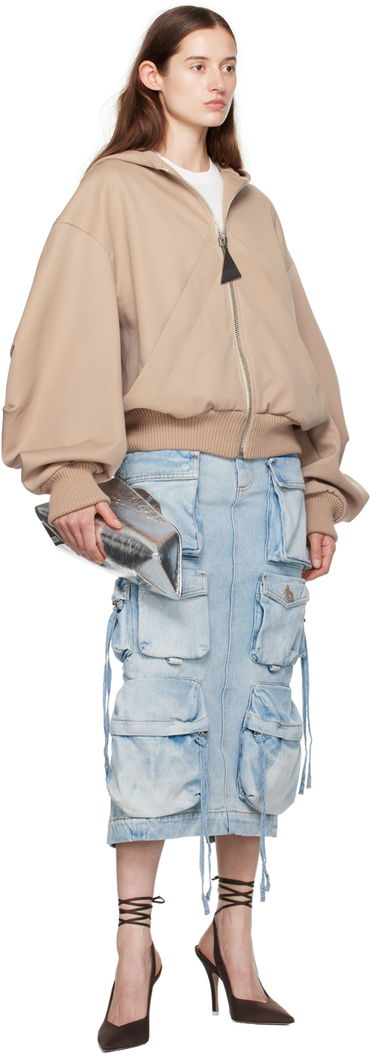 Пола The Attico Attico Pocket Denim Midi Skirt Синьо | 241WCS189 D073, 3