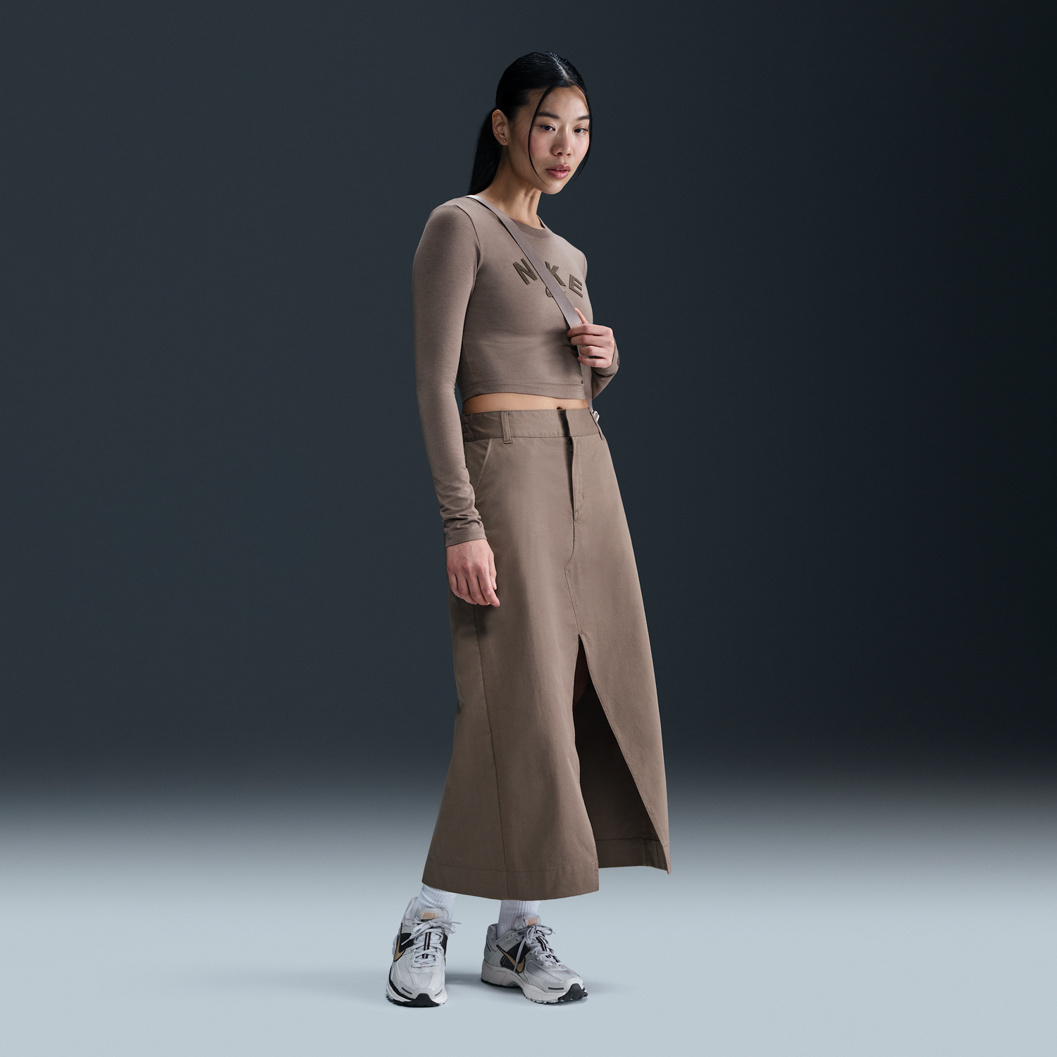 Пола Nike Sportswear Collection Twill Skirt Кафяво | HQ8022-233, 1