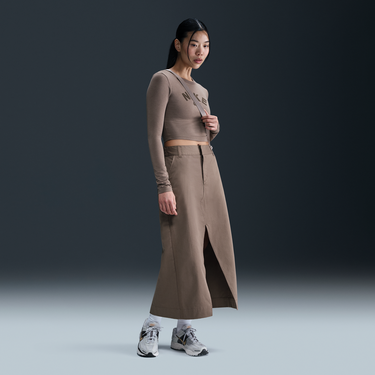 Пола Nike Sportswear Collection Twill Skirt Кафяво | HQ8022-233, 1