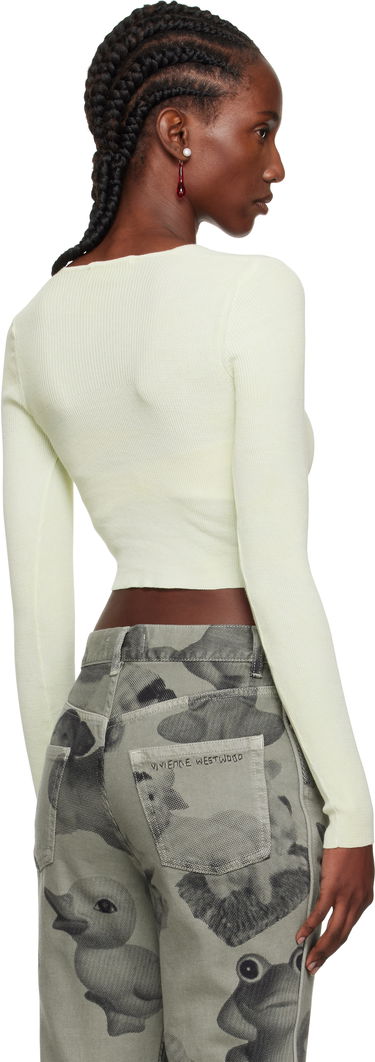 Пуловер Vivienne Westwood Vivienne Westwood Bea Cropped V-Neck Sweater Зелено | 1803004W-Y003K-, 2