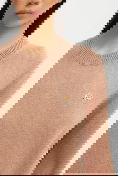 Пуловер MAISON KITSUNÉ Maison Kitsuné Baby Fox Lambswool Regular Fit Crew Neck Sweater Бежово | PW00817KT1006, 3