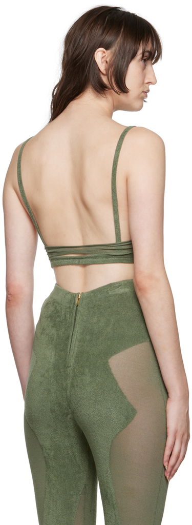 Сутиен Dion Lee Chenille Intarsia Bra Зелено | A7606P22, 2