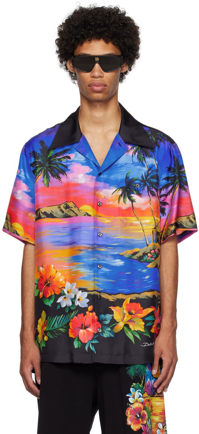 Риза Dolce & Gabbana Multicolor Printed Shirt Многоцветен | G5JH9THI1IF