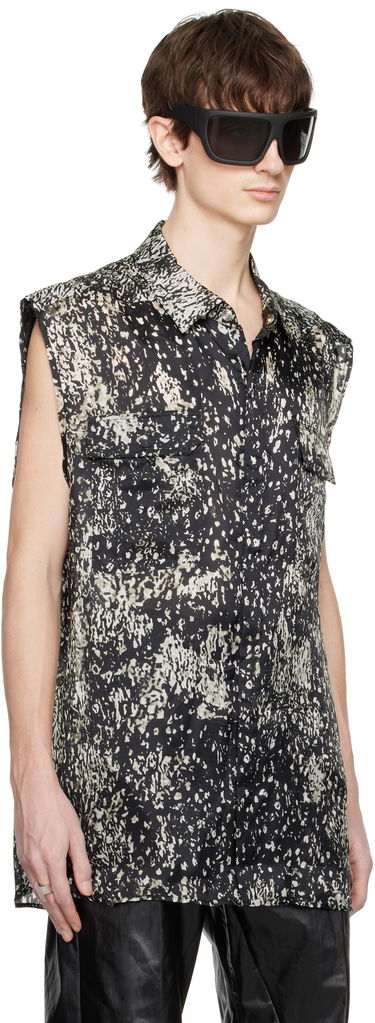 Риза Rick Owens Rick Owens Hollywood Jumbo Sleeveless Overshirt Черно | RU01E5239 JP1, 1