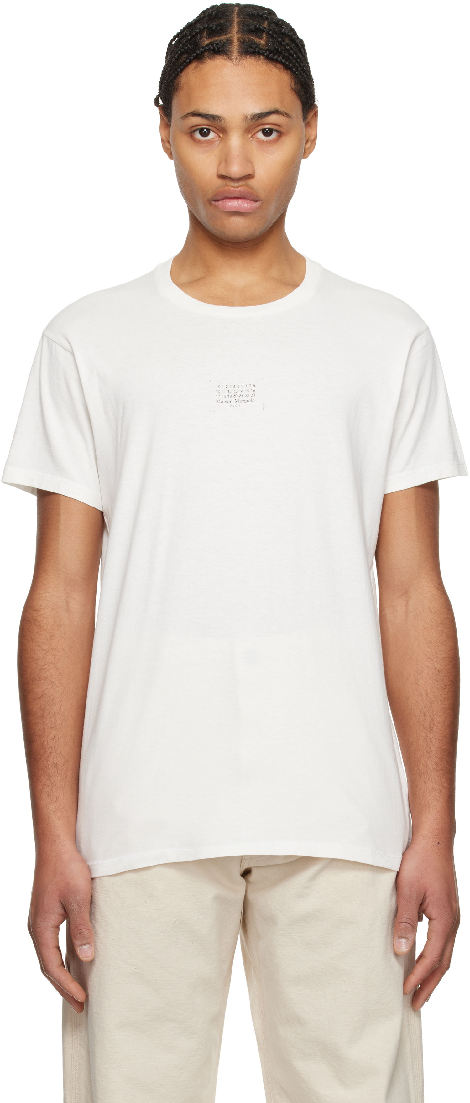 Тениска Maison Margiela Maison Margiela Stamp Logo T-Shirt Бяло | S50GC0706 S24575, 0