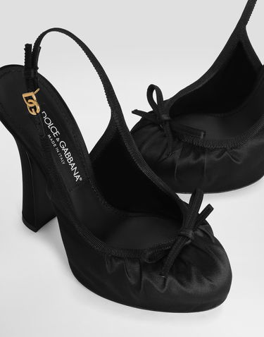 Аксесоари Dolce & Gabbana Dolce & Gabbana Satin Slingback Pumps Черно | CG0927AD1608B956, 3