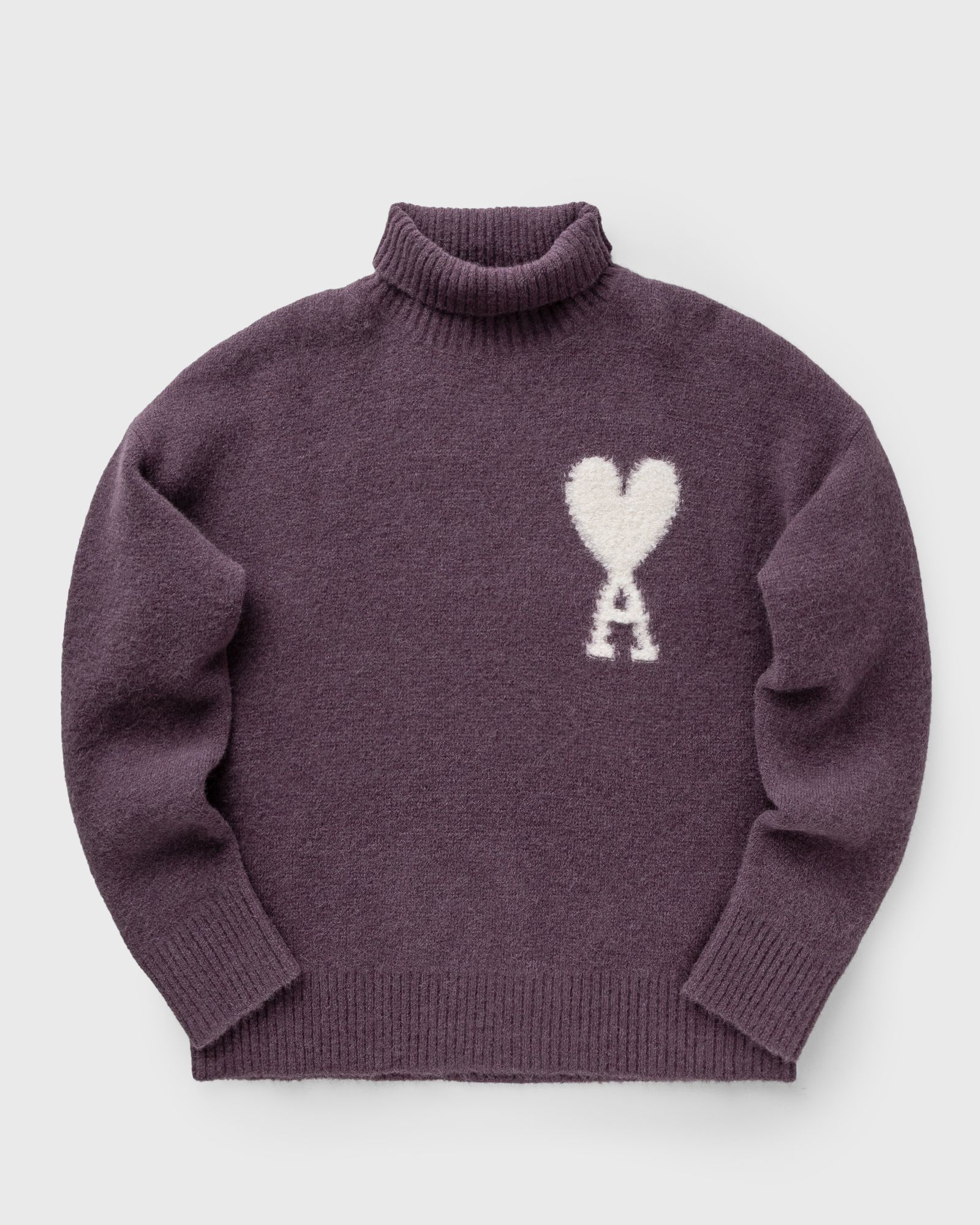 Пуловер AMI Turtleneck Sweater With Logo Лилаво | UKS425.KN0032-504