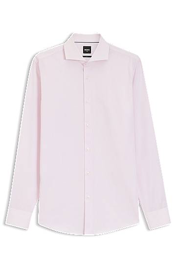 Риза BOSS Slim-fit striped cotton twill shirt Розово | 50555977, 0