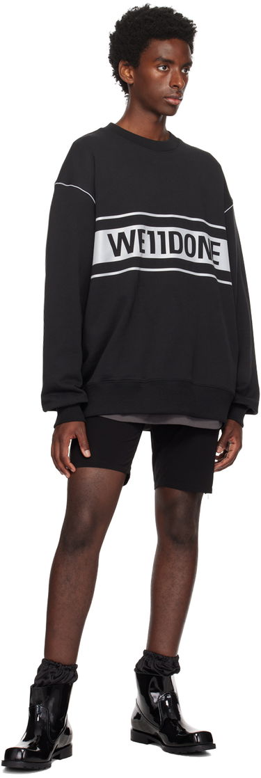 Суитчър We11done Men's Reflective Stripe Sweatshirt Черно | WD-SS5-19-048-BK, 3