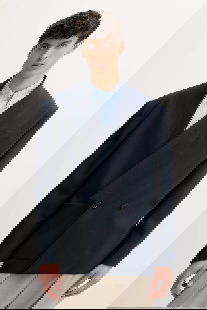 Яке KENZO Kenzo Double-Breasted Wool Blazer Тъмно синьо | FE65VE1309GE, 0