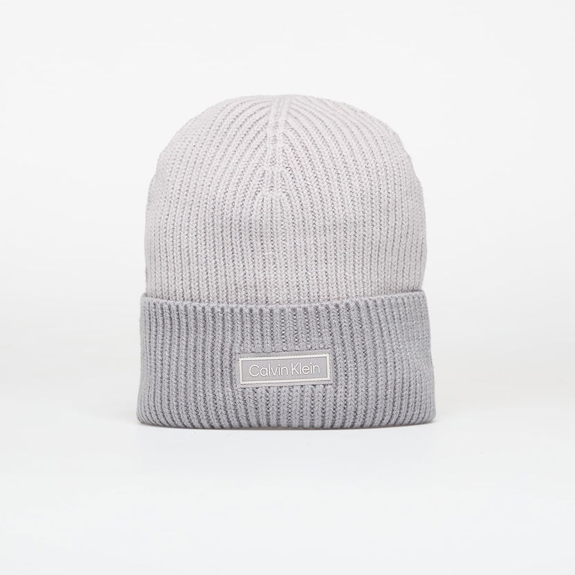 Шапка CALVIN KLEIN Calvin Klein Patch Wool Chunky Hat Сиво | LV04D8029G QBW