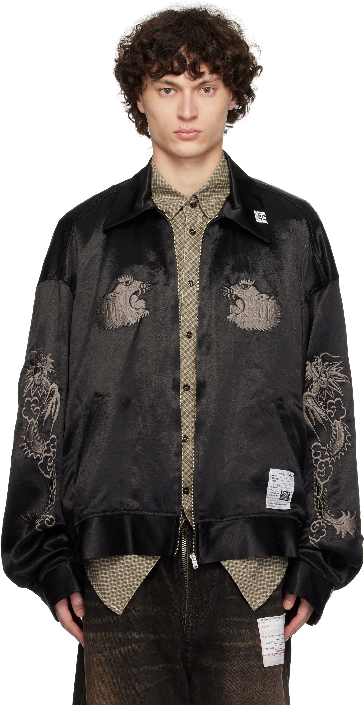 Яке бомбър Maison MIHARA YASUHIRO MIHARA YASUHIRO Collared Souvenir Jacket Черно | J14BL144, 0