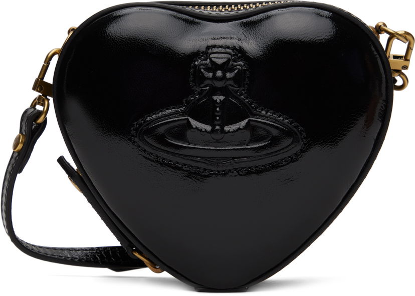 Чанта през рамо Vivienne Westwood Mini Heart Crossbody Bag Черно | 58020008W-L008L-