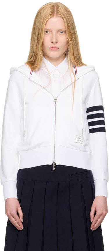 Суитчър Thom Browne Thom Browne Classic Zip Up Hoodie Бяло | FJT400A-00535, 0