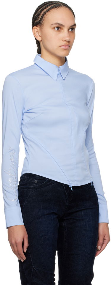 Риза Ottolinger Ottolinger Zip Fitted Shirt Синьо | 1103004, 1